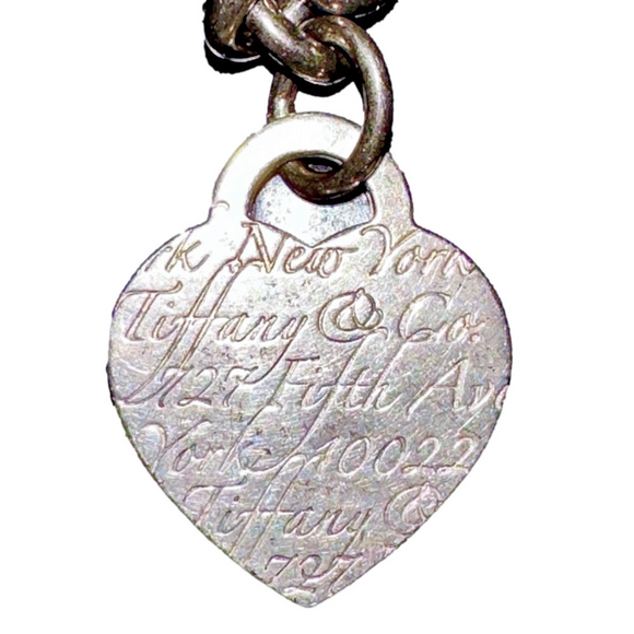 Tiffany & Co. Sterling Silver Heart Necklace 18" Chain - Picture 6 of 8